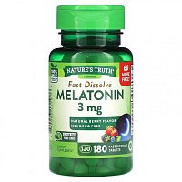 Nature's Truth, Мелатонин, натуральные ягоды, 3 мг, 180 быстрорастворимых таблеток Nature's Truth, Мелатонин, натуральные ягоды, 3 мг, 180 быстрорастворимых таблеток