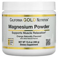 California Gold Nutrition, магний в растворимом порошке, со вкусом апельсина, 380 г (13,4 унции) California Gold Nutrition, магний в растворимом порошке, со вкусом апельсина, 380 г (13,4 унции)