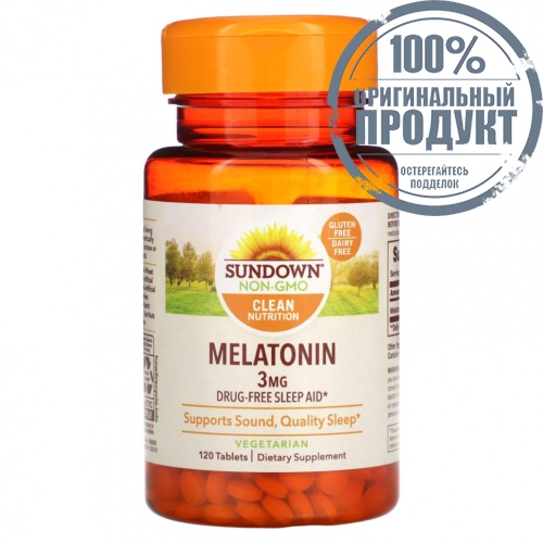 Sundown Naturals, Мелатонин, 3 мг, 120 таблеток