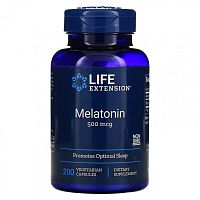 Life Extension, Мелатонин, 500 мкг, 200 вегетарианских капсул Life Extension, Мелатонин, 500 мкг, 200 вегетарианских капсул