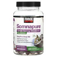 Force Factor, Somnapure, вкусные жевательные таблетки с мелатонином, 5 мг, ягодный вкус, 60 жевательных таблеток Force Factor, Somnapure, вкусные жевательные таблетки с мелатонином, 5 мг, ягодный вкус, 60 жевательных таблеток