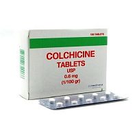 Капсулы от подагры и отложения солей с Колхицином Colchicine Tablets USP 0,6mg. 100 табл. Таиланд Капсулы от подагры и отложения солей с Колхицином Colchicine Tablets USP 0,6mg. 100 табл. Таиланд