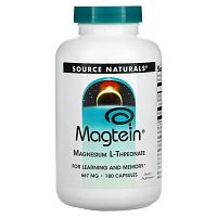Source Naturals, Magtein, магний L-треонат, 667 мг, 180 капсул Source Naturals, Magtein, магний L-треонат, 667 мг, 180 капсул