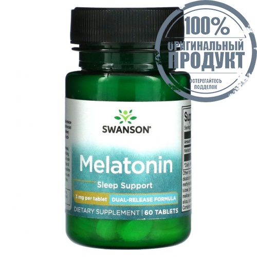 Swanson, Мелатонин, 3 мг, 60 таблеток