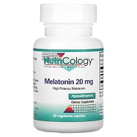 Nutricology, Мелатонин, 20 мг, 60 вегетарианских капсул Nutricology, Мелатонин, 20 мг, 60 вегетарианских капсул