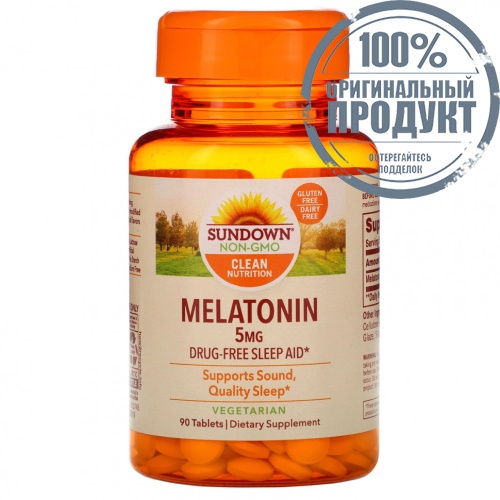 Sundown Naturals, Мелатонин, 5 мг, 90 таблеток