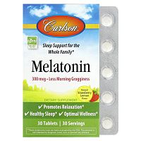 Carlson, Melatonin, Natural Strawberry Lemon , 300 mcg, 30 Tablets Carlson, Melatonin, Natural Strawberry Lemon , 300 mcg, 30 Tablets