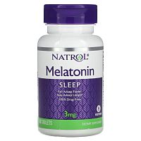 Natrol, Melatonin (Мелатонин), 3 мг, 60 таблеток Natrol, Melatonin (Мелатонин), 3 мг, 60 таблеток