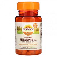 Sundown Naturals, Растворимый мелатонин, вишня, 5 мг, 90 микролозжей Sundown Naturals, Растворимый мелатонин, вишня, 5 мг, 90 микролозжей