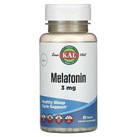 KAL, Melatonin, 3 mg, 60 Tablets KAL, Melatonin, 3 mg, 60 Tablets