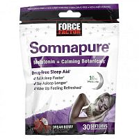 Force Factor, Somnapure, мелатонин и успокаивающие растительные ингредиенты, ягоды сна, 30 жевательных таблеток Force Factor, Somnapure, мелатонин и успокаивающие растительные ингредиенты, ягоды сна, 30 жевательных таблеток